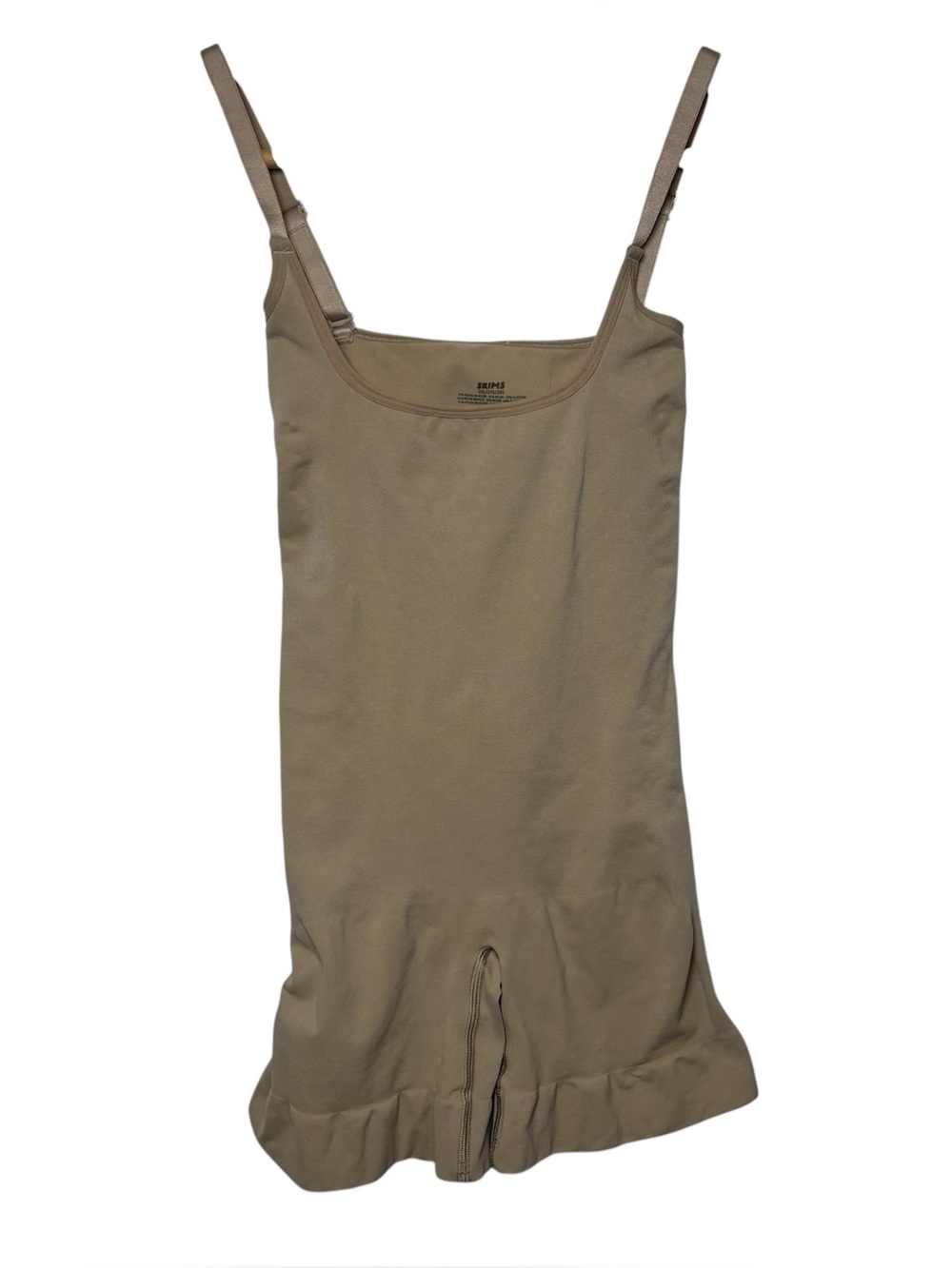 Skims Shapewear Bodysuit 2XL Women Beige Nude Shorts Lifting Open Bust Sculpting